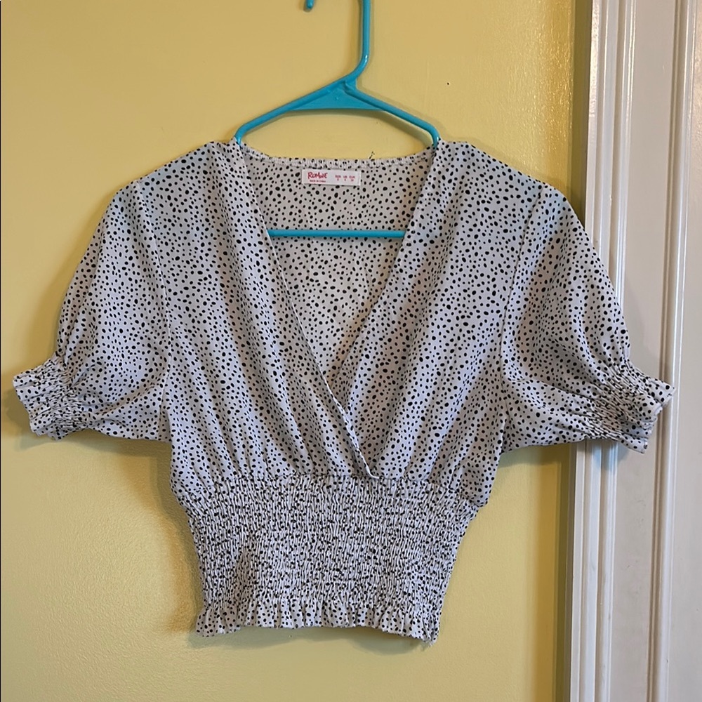 Polka Dot Wrap Top
